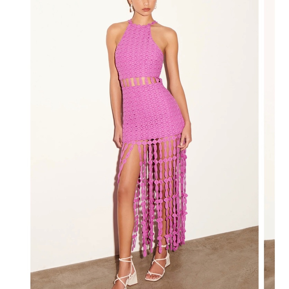 Robynne Fringe Embroidery Midi Dress